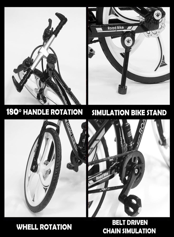 VGRASSP 1:8 Scale Die Cast Street Bicycle Toy for Kids - The Alloy Metal Off-Road Decorative Showpiece Realistic Design Bike Features Moveable and Rotating Handle, Suspension, Wheels, Pedals (Black) - Image 5
